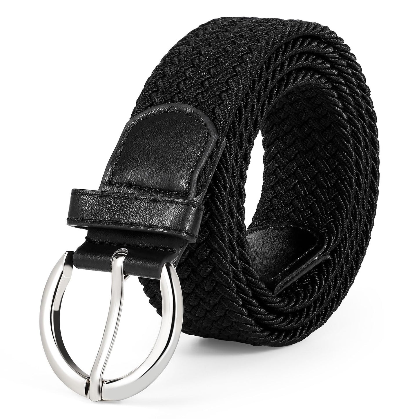 HOTJASGOOD Women Men Braided Woven Elastic Stretch Waist Belt Golf Canvas Fabric Casual Belt for Jeans Pants