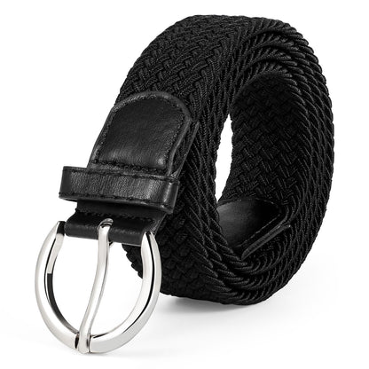 HOTJASGOOD Women Men Braided Woven Elastic Stretch Waist Belt Golf Canvas Fabric Casual Belt for Jeans Pants