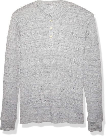 HOTAmazon Essentials Men's Long Sleeve Waffle Henley Shirt