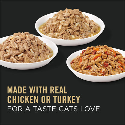 HOTPurina Pro Plan Gravy, High Protein Wet Cat Food Variety Pack, Complete Essentials Chicken and Turkey Favorites - (Pack of 24) 3 oz. Cans