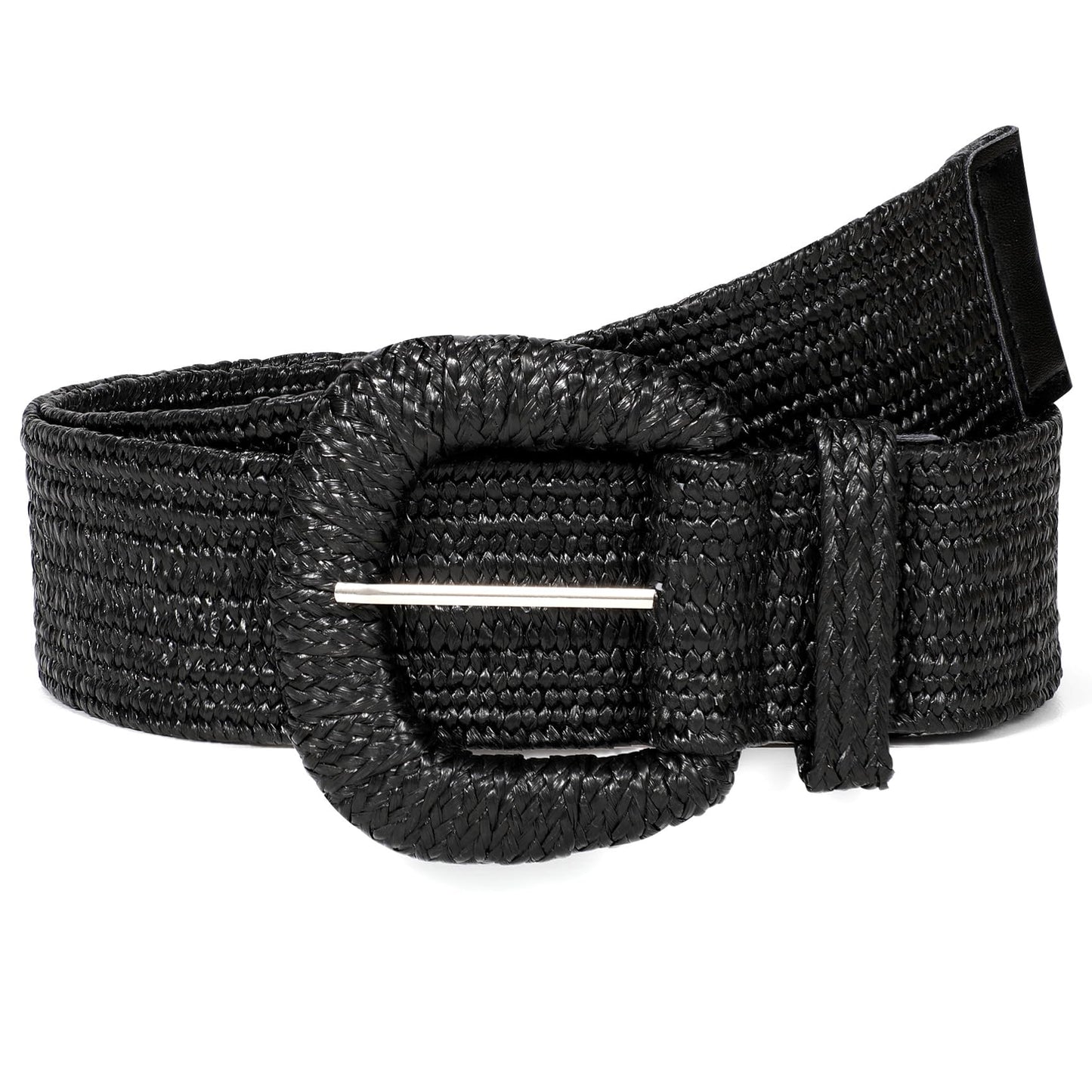 HOTStraw Woven Elastic Belt for Women Stretchy Belts for Dress Fashion Boho Waist Belt Rattan Raffia Ladies Belts