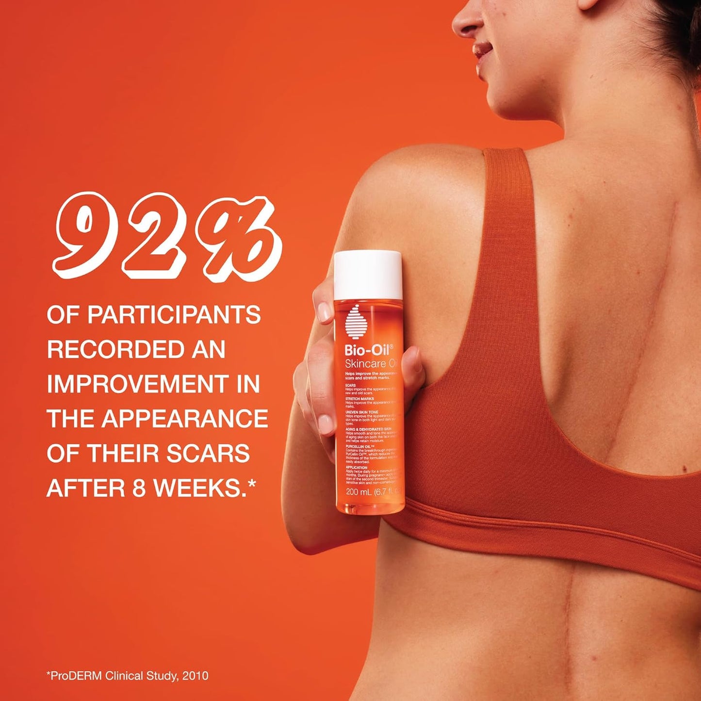 HOTBio-Oil Skincare Body Oil Serum, Scars & Stretch Marks, 6.7 fl oz | Dermatologist Recommended, Vitamin E & A, Dry & Sensitive Skin, Non-Comedogenic, Face and Body, Scar Treatment