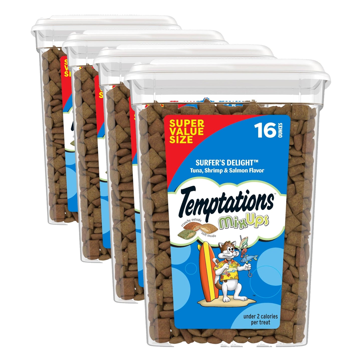 HOTTemptations Classic Crunchy and Soft Cat Treats, Tasty Chicken, 48 oz | 100% complete & balanced for adult cats, under 2 calories per treat, use as meal or food topper, stay-fresh tub