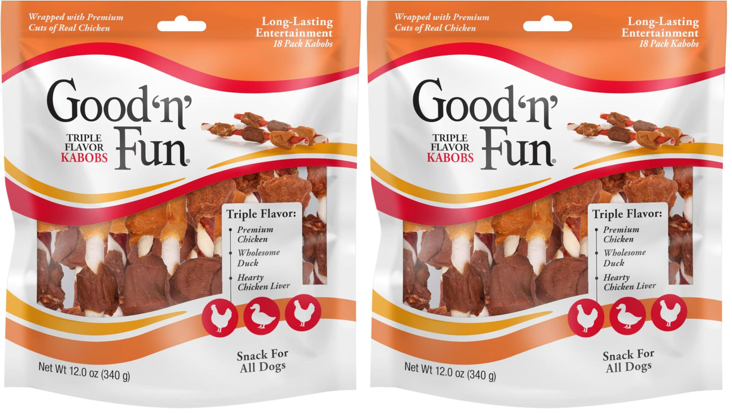HOTGood 'n' Fun Kabobs Long-Lasting Dog Treat, With Real Proteins, Beef Hide and Premium Chicken, Supports Dental Health, Mental Stimulation, 18 count