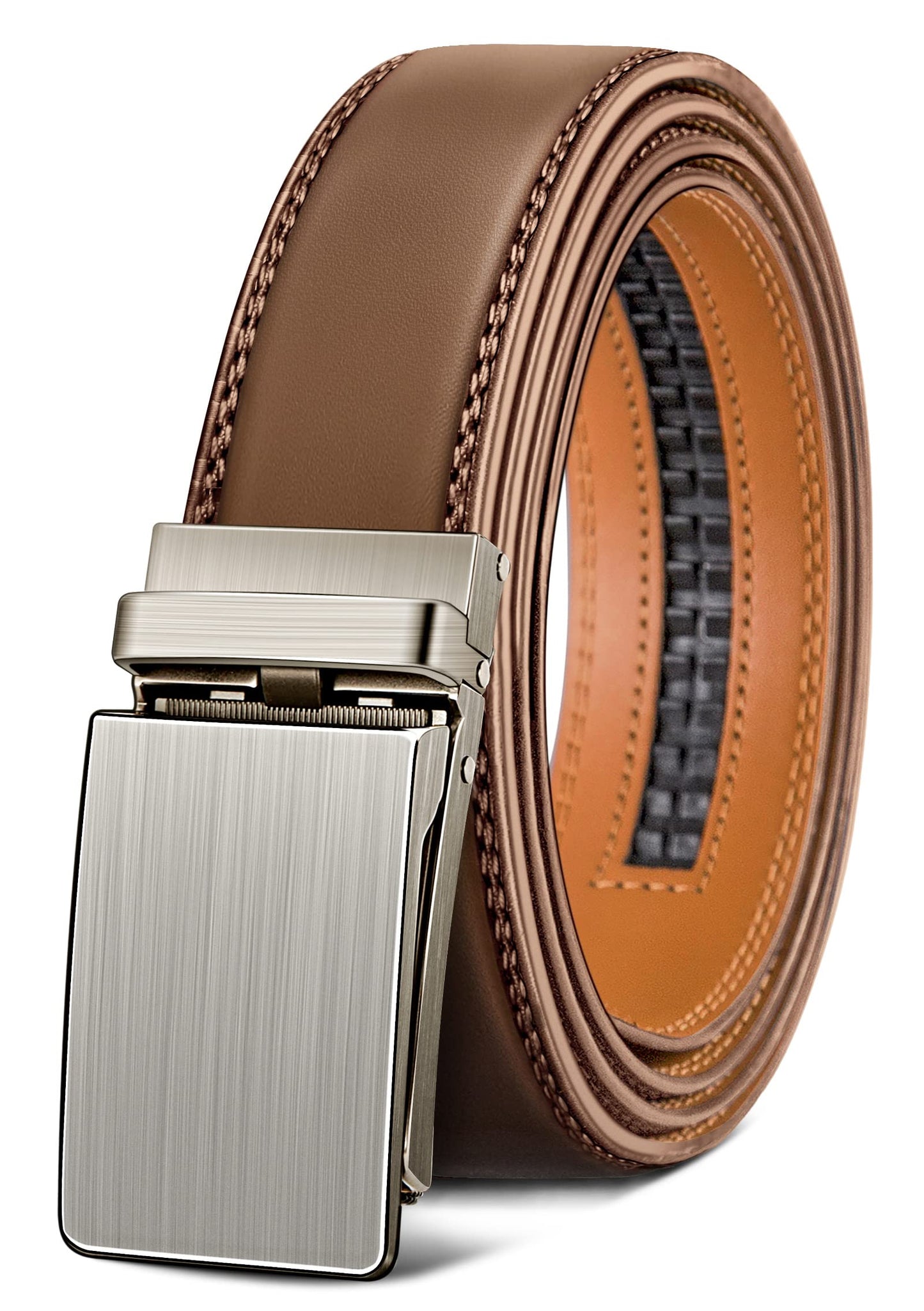 HOTBULLIANT Men's Belt,Brand Ratchet Belt Of Genuine Leather For Gift Men Dress,Size Customized