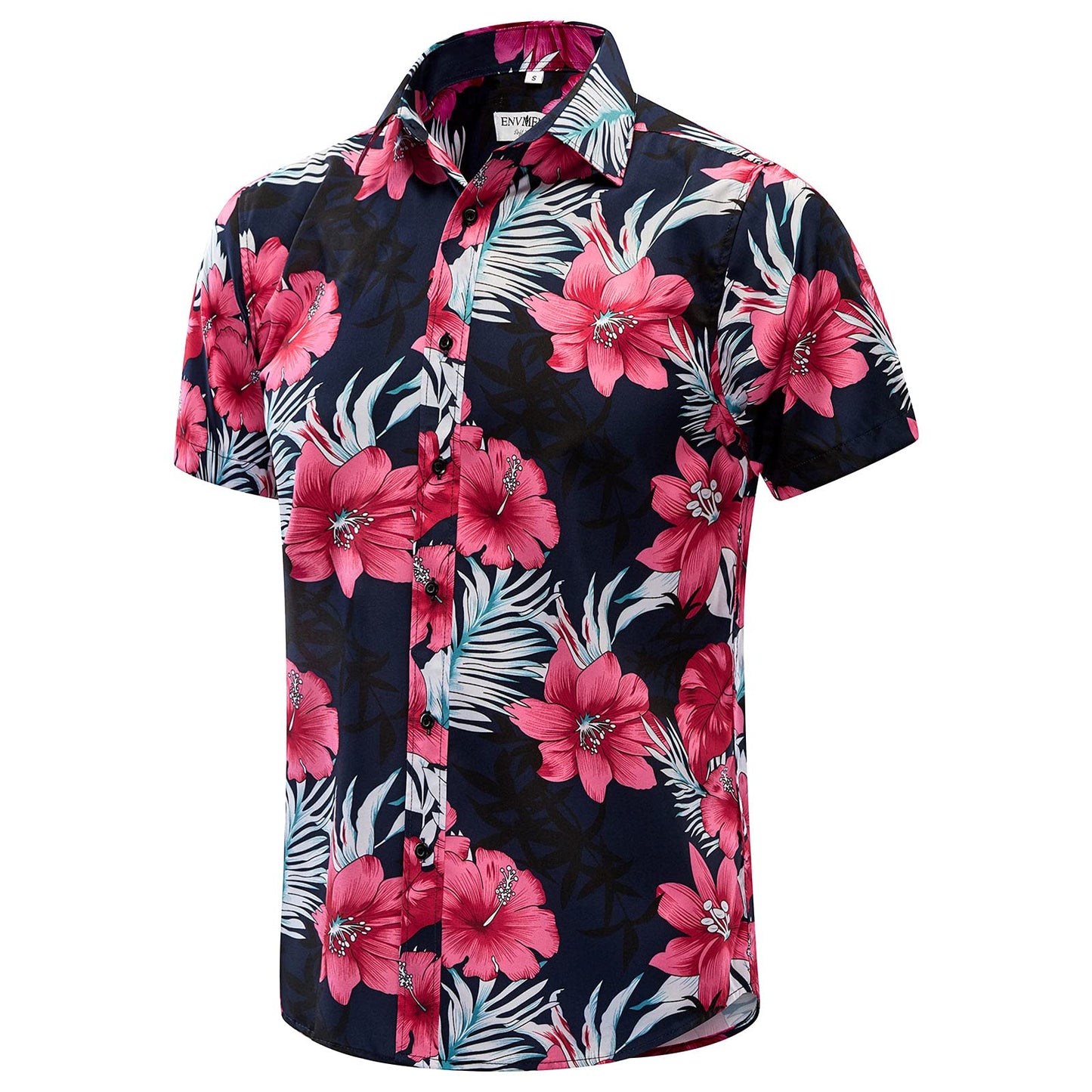 HOTENVMENST Hawaiian Shirt for Men Short Sleeve Beach Printed Summer Button Down Aloha Shirt