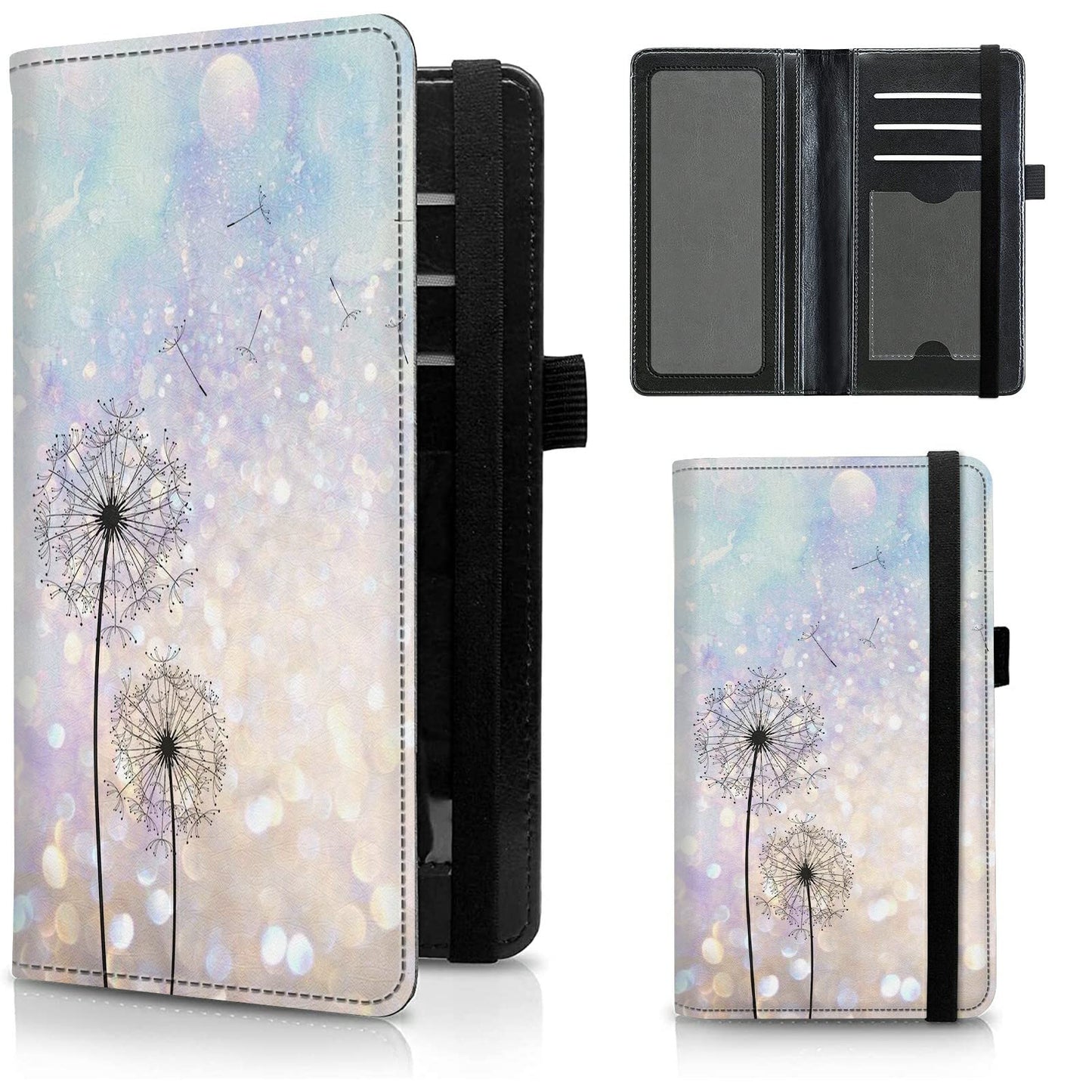 HOTFUYOCWE Leather Checkbook Cover for Men Women Check book Holder Cover for Personal Checkbook Checks with RFID Blocking & Elastic Strap-Bald Eagle with Flag