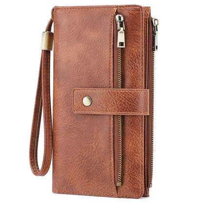 HOTGOIACII Wallet for Women RFID Blocking Card Holder Large Capacity Trifold Leather Wristlet Wallets Teal