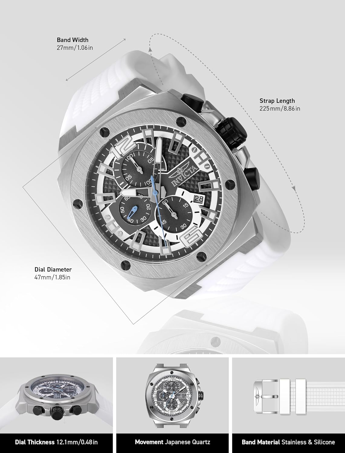 HOTInvicta Racing Men 47mm dial VD57 Quartz