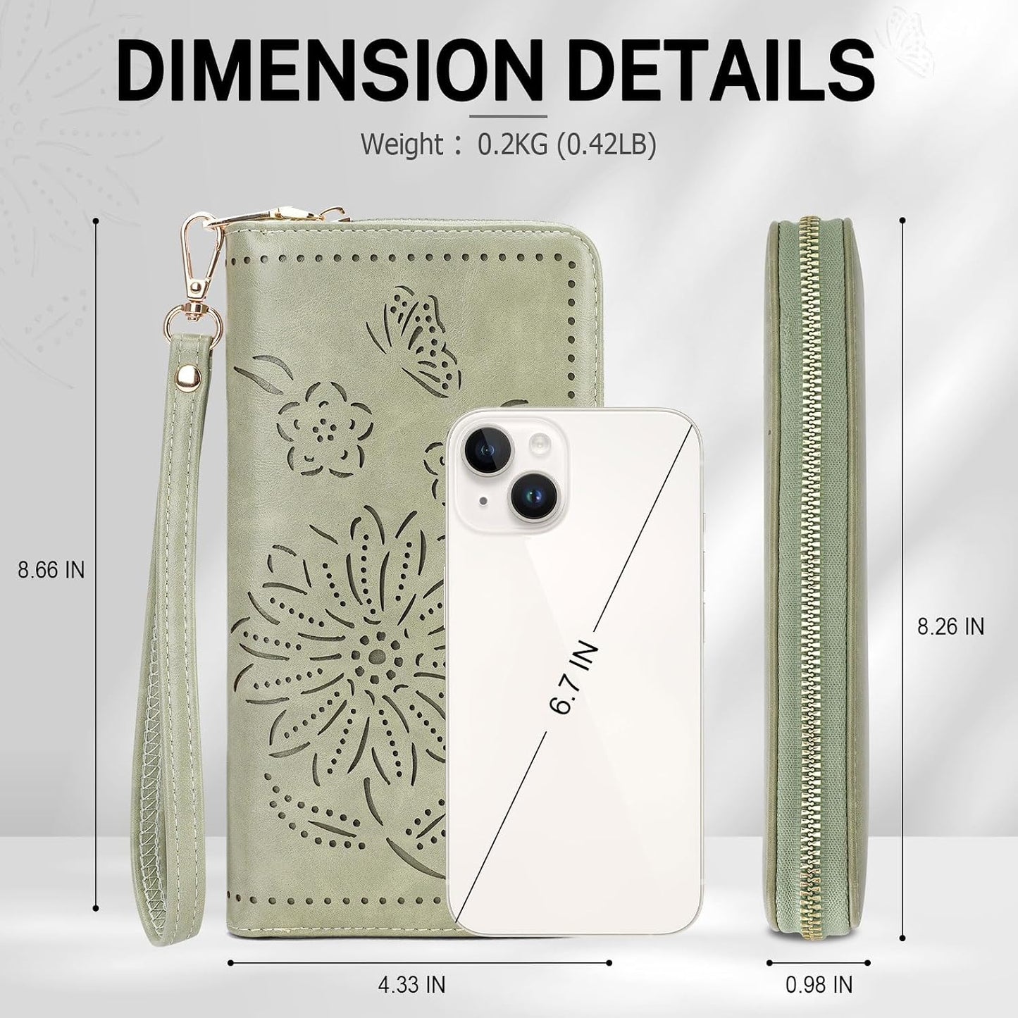 HOTRFID Wallet Women Large Capacity Sunflower Wristlet Wallets for Women Clutch Ladies Cell Phone Purse