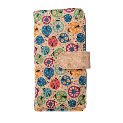 HOTNatural cork zipper wallet, vegan wallet Eco friendly gift, lightweight durable (Green Mandala)
