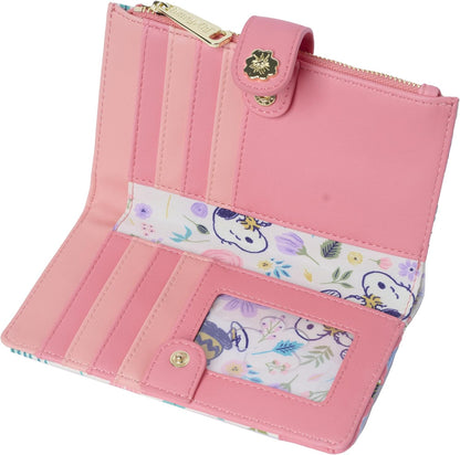 HOTLoungefly Peanuts Snoopy Wallet Flap Snap Clutch Women Woodstock Floral