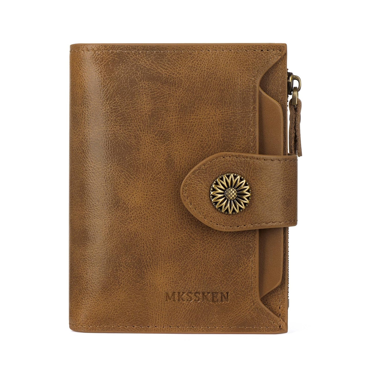 HOTRFID Wallet Women,Bifold Leather Womens Wallet,Compact Designer Carteras Para Mujer Card Holder with Removable ID Window(darkbrown)
