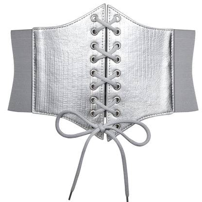 HOTJASGOOD Women’s Elastic Costume Waist Belt Lace-up Tied Waspie Corset Belts for Women