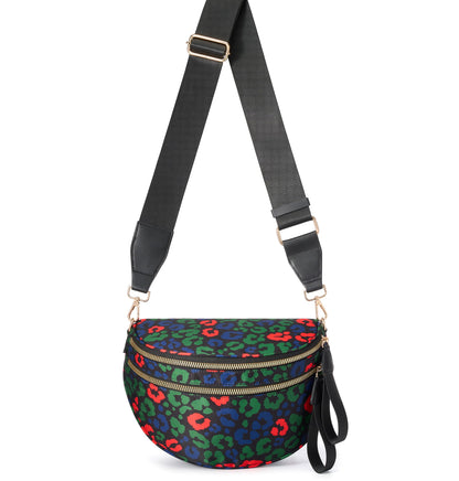 HOTFEIBOON Spacious Nylon Crossbody Bag Bum Bag Handbags Wallets Purses Trendy Shoulder Bag for Women