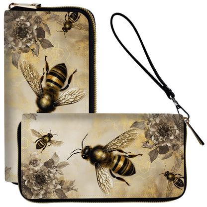 HOTLadies Wallet,Clutch Purses for Women Wallets Leather Credit Card Holder for Women Wristlet Slim Small Cute with Zipper,Thin RFID Blocking with Wrist Strap,Glitter Dragonfly Moon