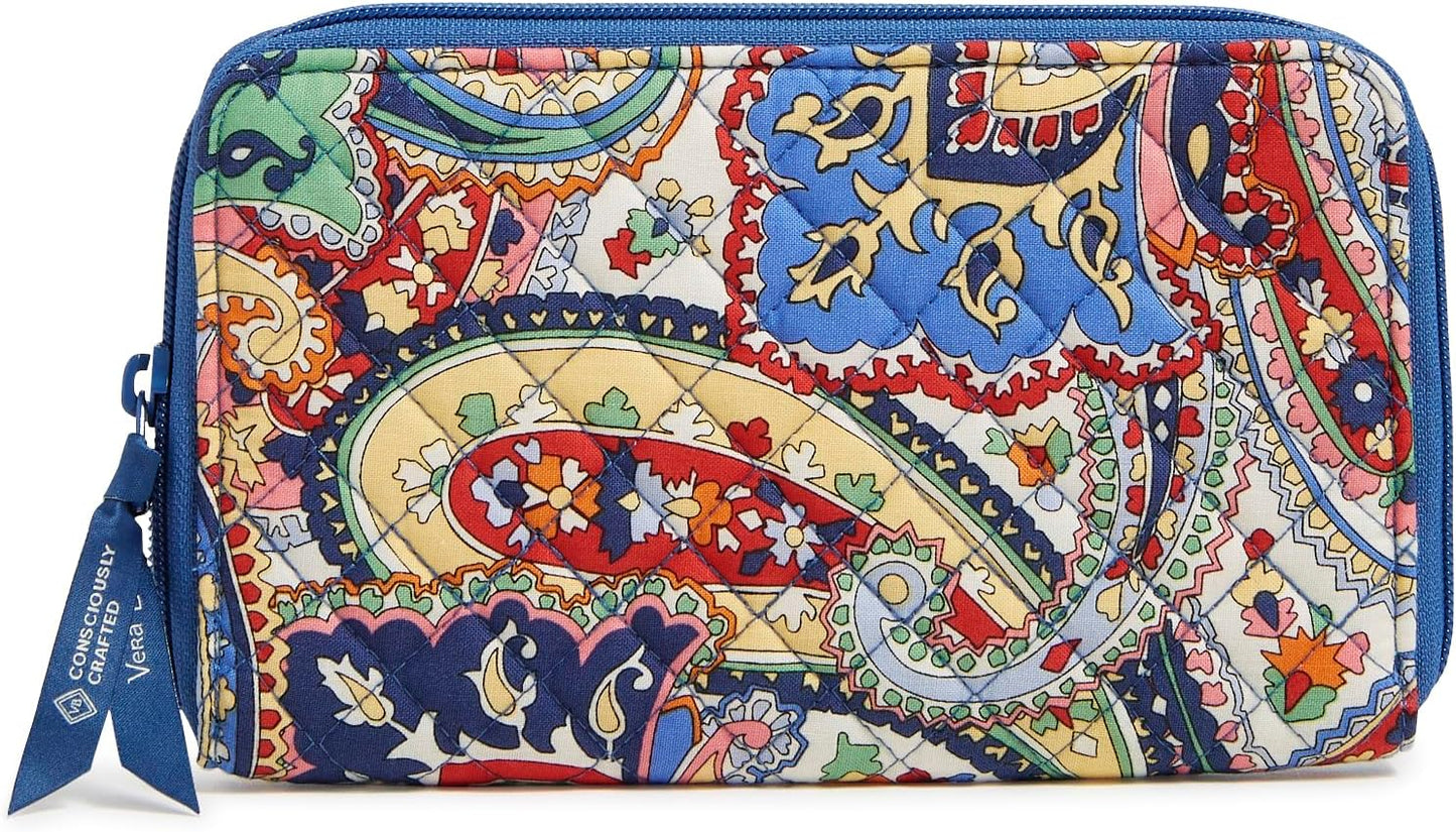 HOTVera Bradley womens Cotton Deluxe Travel Wallet With Rfid Protection