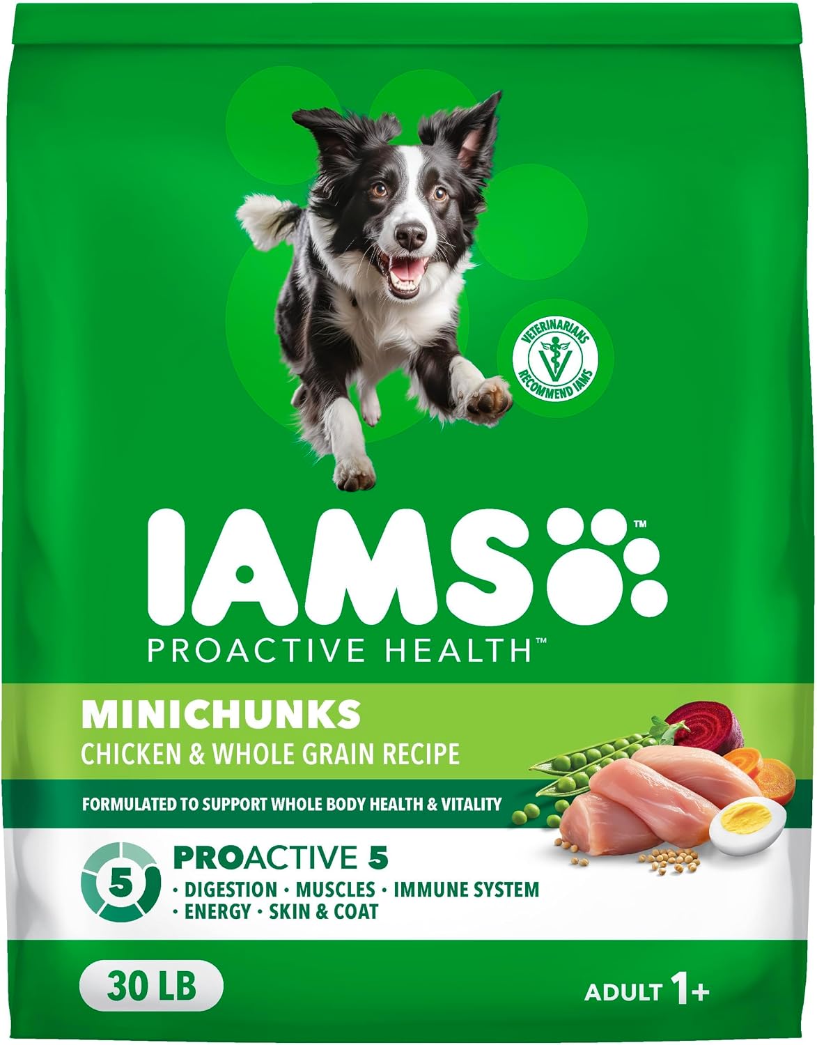 HOTIAMS Proactive Health Adult Minichunks Dry Dog Food, Chicken, 30 lb | Real chicken #1 ingredient, no fillers, natural fiber & prebiotics, Omega-6 fatty acids, antioxidants for immune support