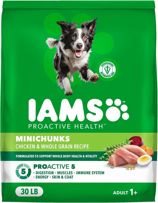 HOTIAMS Proactive Health Adult Minichunks Dry Dog Food, Chicken, 30 lb | Real chicken #1 ingredient, no fillers, natural fiber & prebiotics, Omega-6 fatty acids, antioxidants for immune support