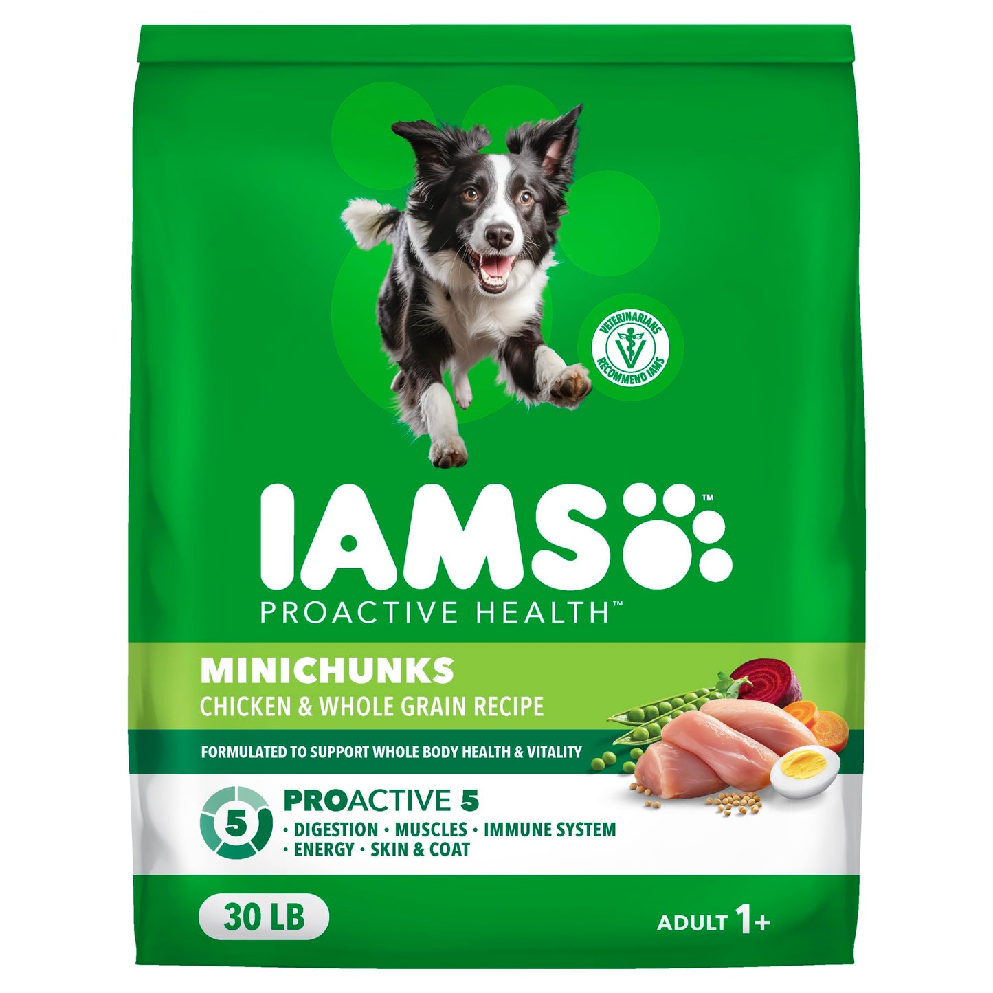 HOTIAMS Proactive Health Adult Minichunks Dry Dog Food, Chicken, 30 lb | Real chicken #1 ingredient, no fillers, natural fiber & prebiotics, Omega-6 fatty acids, antioxidants for immune support