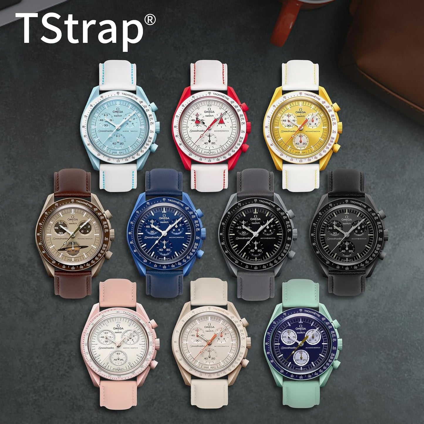 HOTTStrap Leather Watch Bands for Moonswatch - Watch Strap Compatible with Omega x Swatch Moonwatch - 20mm Quick Release Watch Band Replacement for Moonswatch Speedmaster