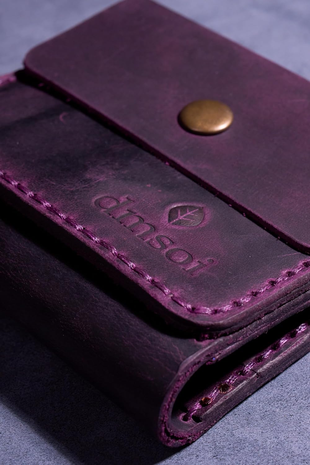 HOTHandmade Genuine Leather Women’s Wallet – Perfect for Mothers, Students, Professionals, Ideal for Work, Shopping, Gift, Travel, Everyday Essentials Handmade Genuine Leather for Women Ladies (PURPLE)