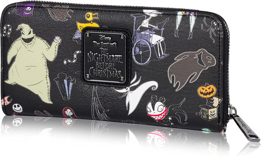 HOTLoungefly Disney The Nightmare Before Christmas Wallet - Accordion Style & Zip Around