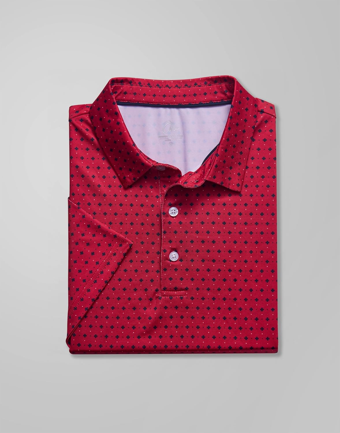 HOTObla Mens Golf Polo Shirts Short Sleeve Dry Fit Performance Moisture Wicking Casual Print Collared Golf Shirts for Men