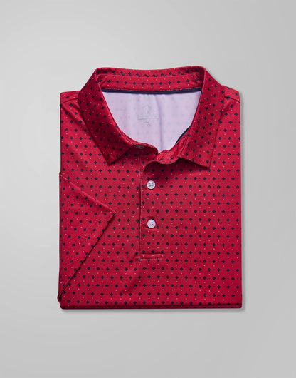 HOTObla Mens Golf Polo Shirts Short Sleeve Dry Fit Performance Moisture Wicking Casual Print Collared Golf Shirts for Men