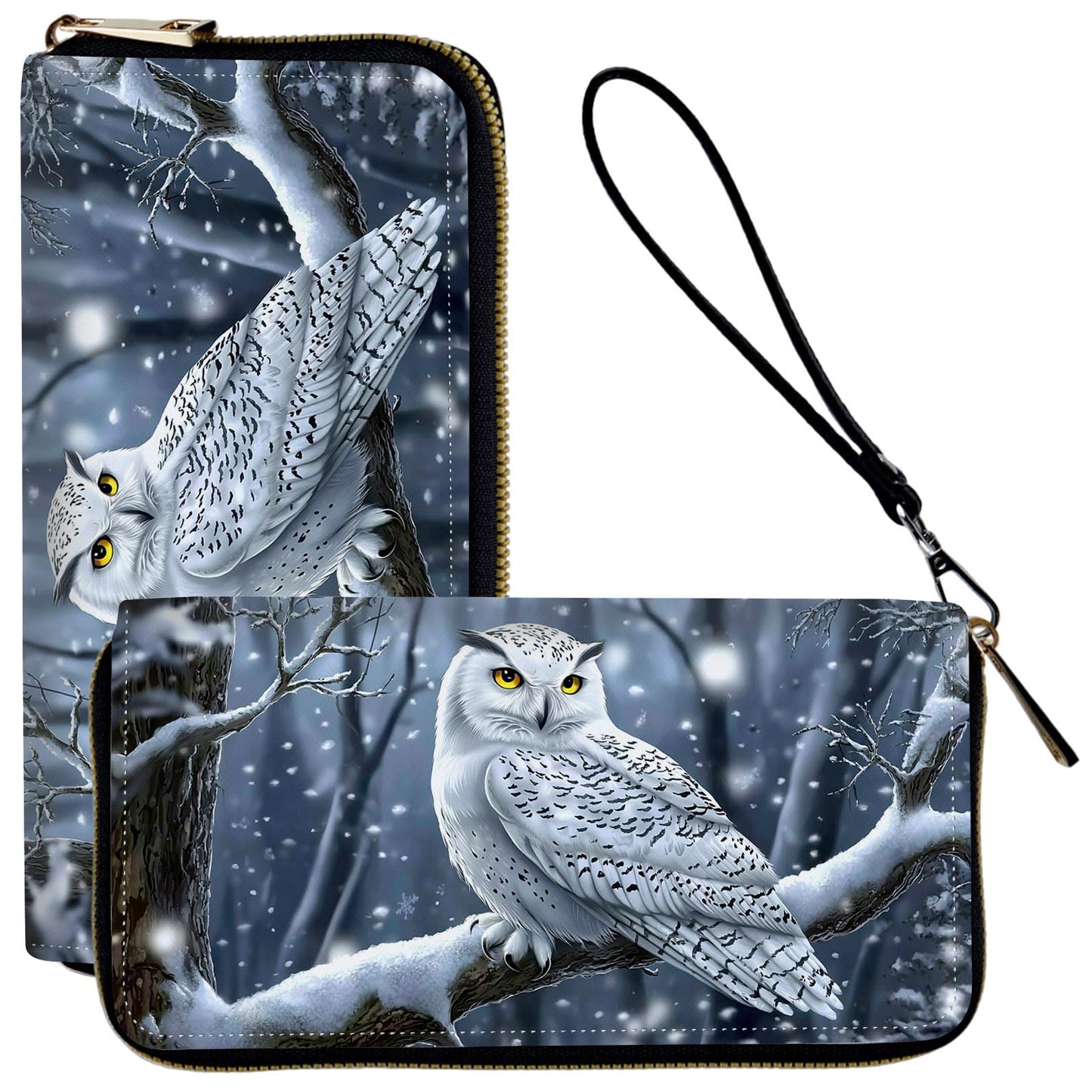 HOTLadies Wallet,Clutch Purses for Women Wallets Leather Credit Card Holder for Women Wristlet Slim Small Cute with Zipper,Thin RFID Blocking with Wrist Strap,Glitter Dragonfly Moon