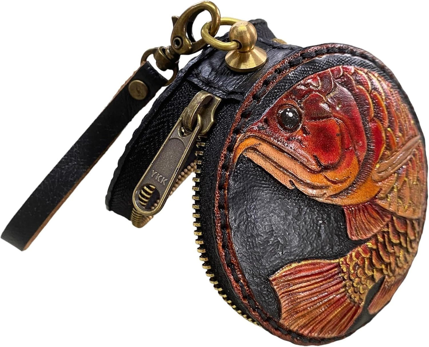 HOTGenuine Leather Round Coin Purse, Leather Purse, Leather pouch