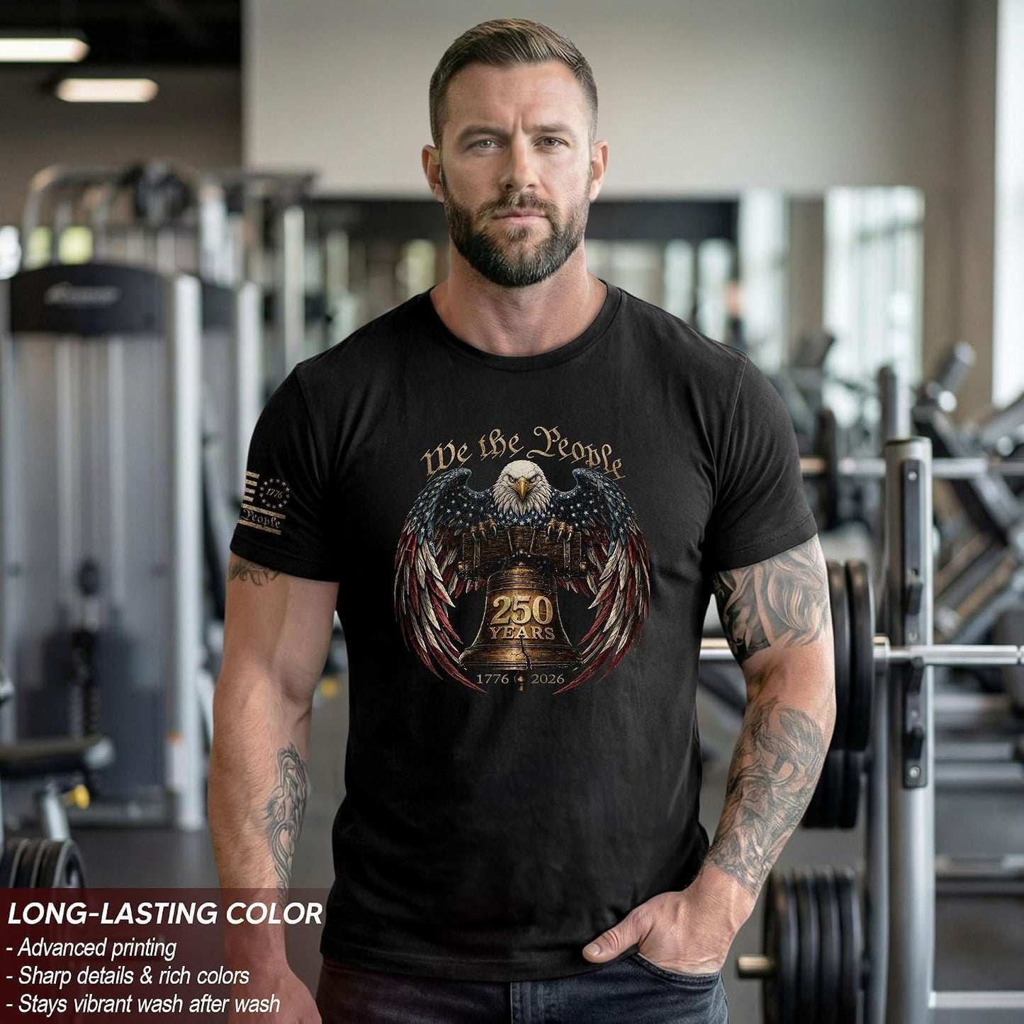 HOT1776-2026 Anniversary USA Shirt, Patriotic Graphic Men Shirt | Patriotic graphic tee featuring anniversary-inspired artwork, heritage details, suitable for holidays, events, casual wear