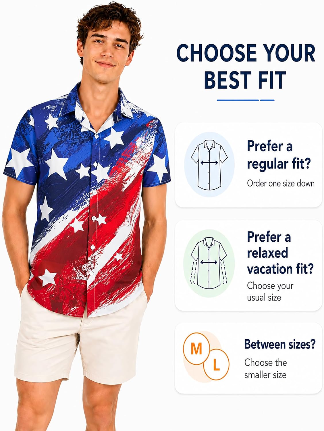 HOTYoimira 4th of July Shirts for Men,Patriotic Grunge Concept USA Flag Button-Down Casual Short Sleeve Hawaiian Shirts for Men