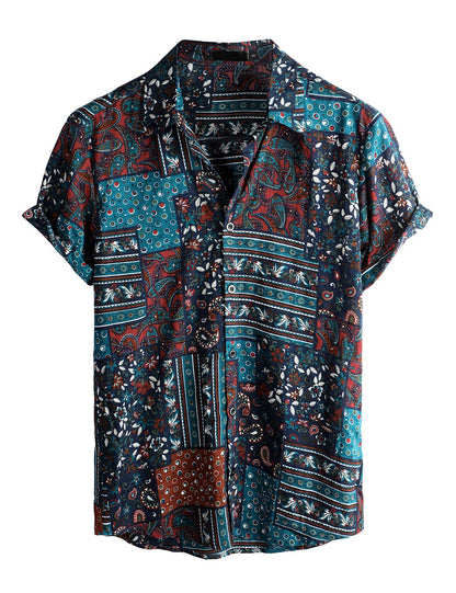 HOTVATPAVE Mens Casual Short Sleeve Button Down Shirts Regular Fit Hawaiian Summer Shirt