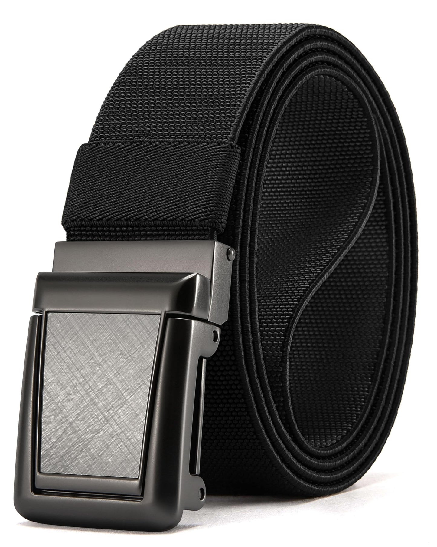 HOTCHAOREN Tactical Belt Men - 1.5" Stretch Work Belt with Zin Alloy Buckle | Quick Release Flip Buckle, Heavy Duty for Military EMT EMS Hiking, Stretchy Nylon