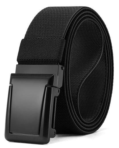 HOTCHAOREN Tactical Belt Men - 1.5" Stretch Work Belt with Zin Alloy Buckle | Quick Release Flip Buckle, Heavy Duty for Military EMT EMS Hiking, Stretchy Nylon