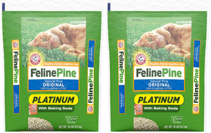 HOTFeline Pine Platinum Non-Clumping Cat Litter 17lb | Plant-Based Cat Litter, Natural Odor Control, Low Dust Cat litter, Unscented Formula, Lightweight & Low Dust
