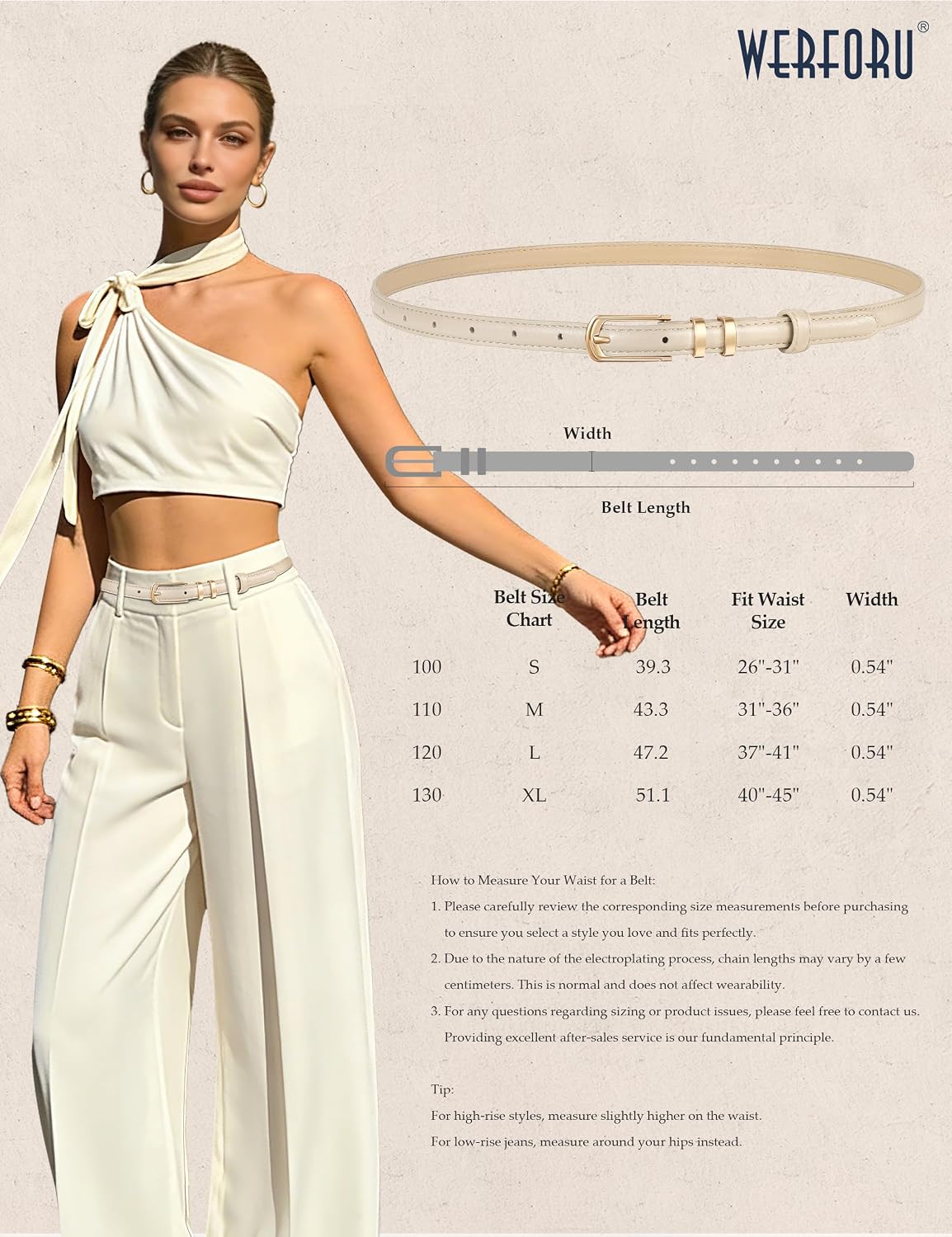 HOTWERFORU 4 Pack Women Skinny Leather Belt for Jean Pant Fashion Thin Waist Belt for Women Outfit Belt with Gold Buckle