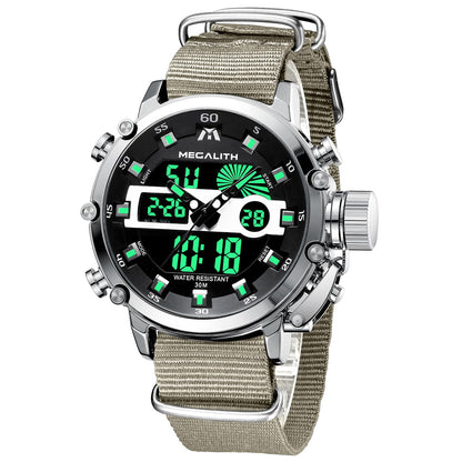 HOTMEGALITH Military Watches for Men Digital: Tactical Analog Sport Wristwatch | Dual Time Display, Waterproof, Heavy Duty Watch, LED Alarm Stopwatch, Date, Gifts for Husband Father, Anniversary Birthday