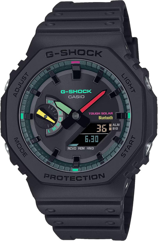 HOTG-Shock Casio 2100 Series Analog-Digital Multi-Color Black Resin Watch 48.5mm - GAB2100MF-1A