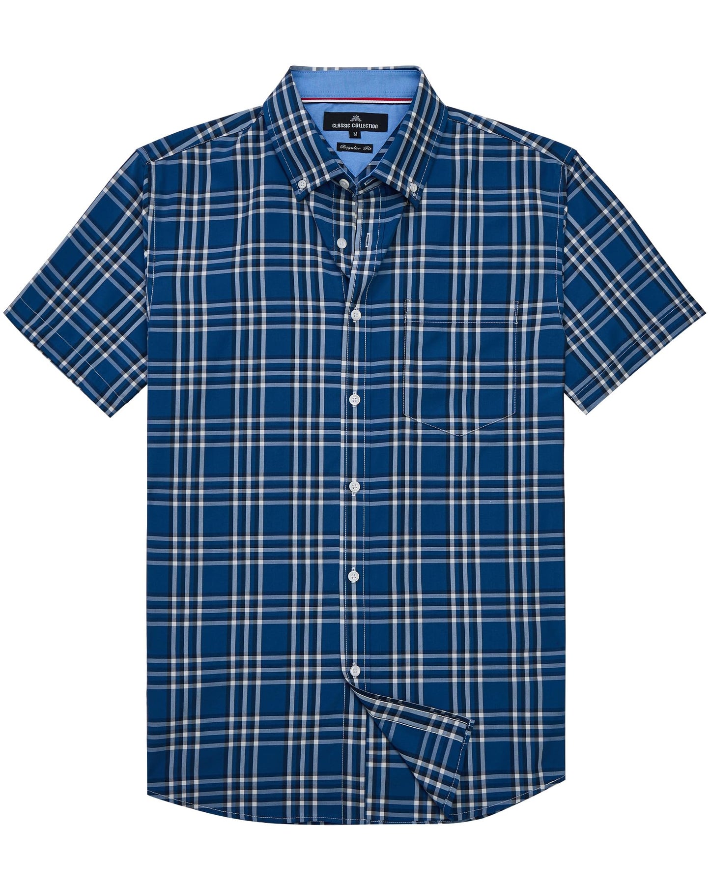 HOTAlimens & Gentle Plaid Mens Short Sleeve Button Down Shirts with Pocket | Lightweight,Button-Down Collar,Regular Fit,Excellent Colors,Breathable,Casual,Cotton Blend,Easy Care
