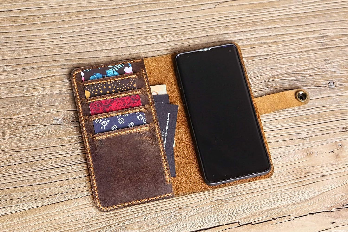 HOTPersonalized leather galaxy S23 S22 S21 Plus Ultra case wallet, vintage rustic genuine leather cases for galaxy S23 Ultra GS05MW