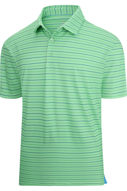 HOTEsabel.C Jacquard Golf Shirts for Men Dry Fit Short Sleeve Collared Polo | Moisture Wicking, Athletic Fit, 4-Way Stretch for Comfort, Wrinkle Free, Lightweight, Ideal for Golf, Casual & Work Wear