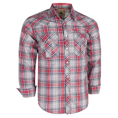HOTCOEVALS CLUB Men's Western Pearl Snap Button Up Casual Cowboy Long Sleeve Two Pockets Work Shirts