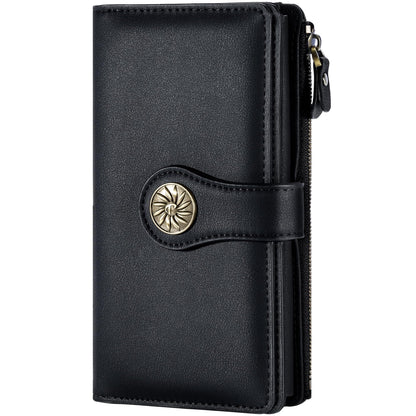 HOTTravelambo Women's Wallet RFID Blocking Trifold Clutch Large Capacity Credit Card Holder Travel Purse