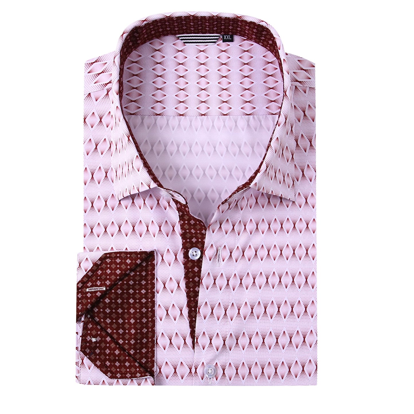 HOTAlex Vando Mens Printed Dress Shirts Regular Fit Casual Button Down Shirt | Wrinkle resistant, Machine washable, Contrast on inner collar & cuff, True-to-size cut, Business & Daily, Easy outfit pairing