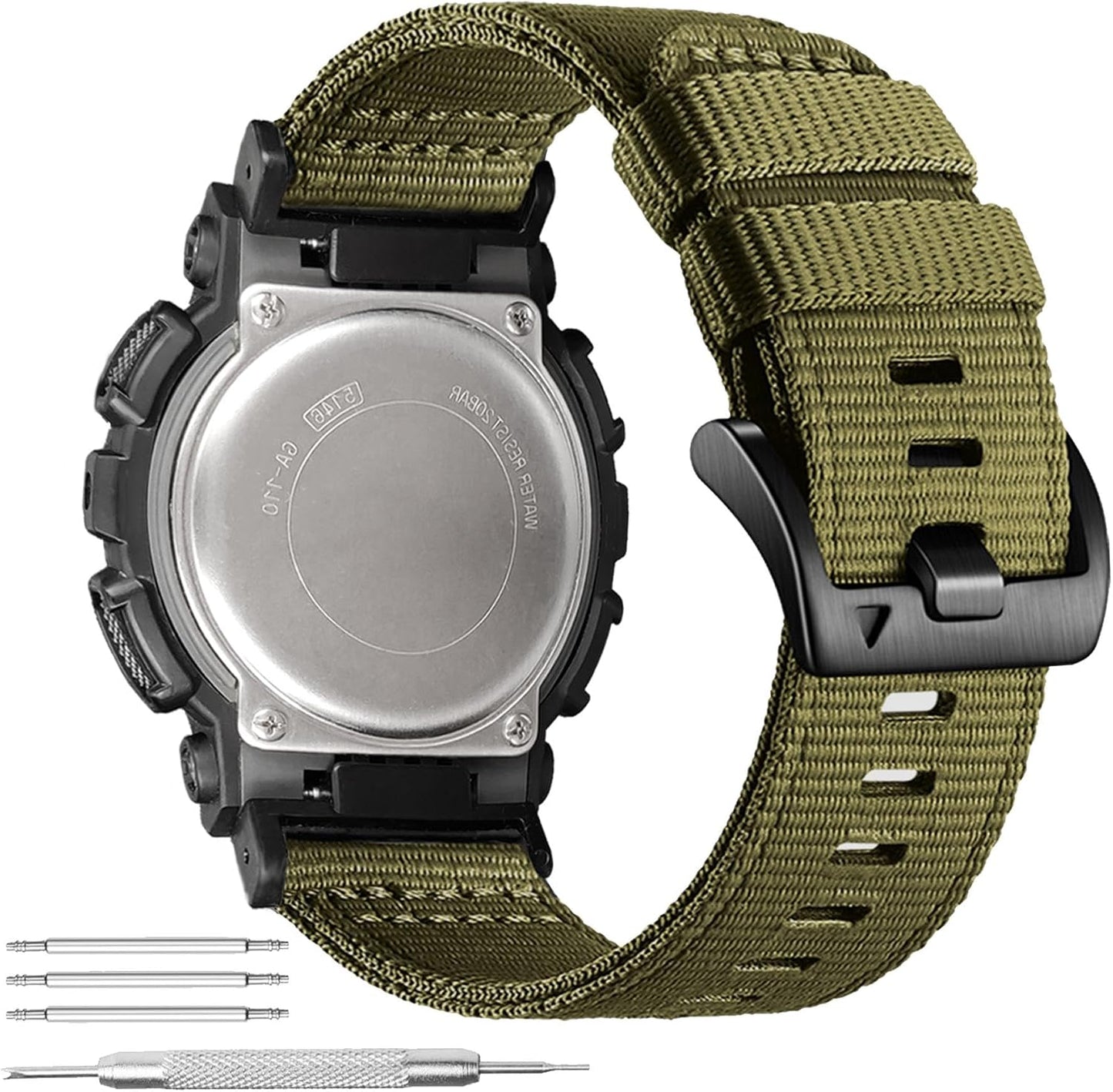 HOTAbanen Rugged Nylon Watch Band for Casio gshock DW-5600/8900, Adjustable Sports Wrist Strap for GA-100/GW-B5600/GB-5600 /GW-6900