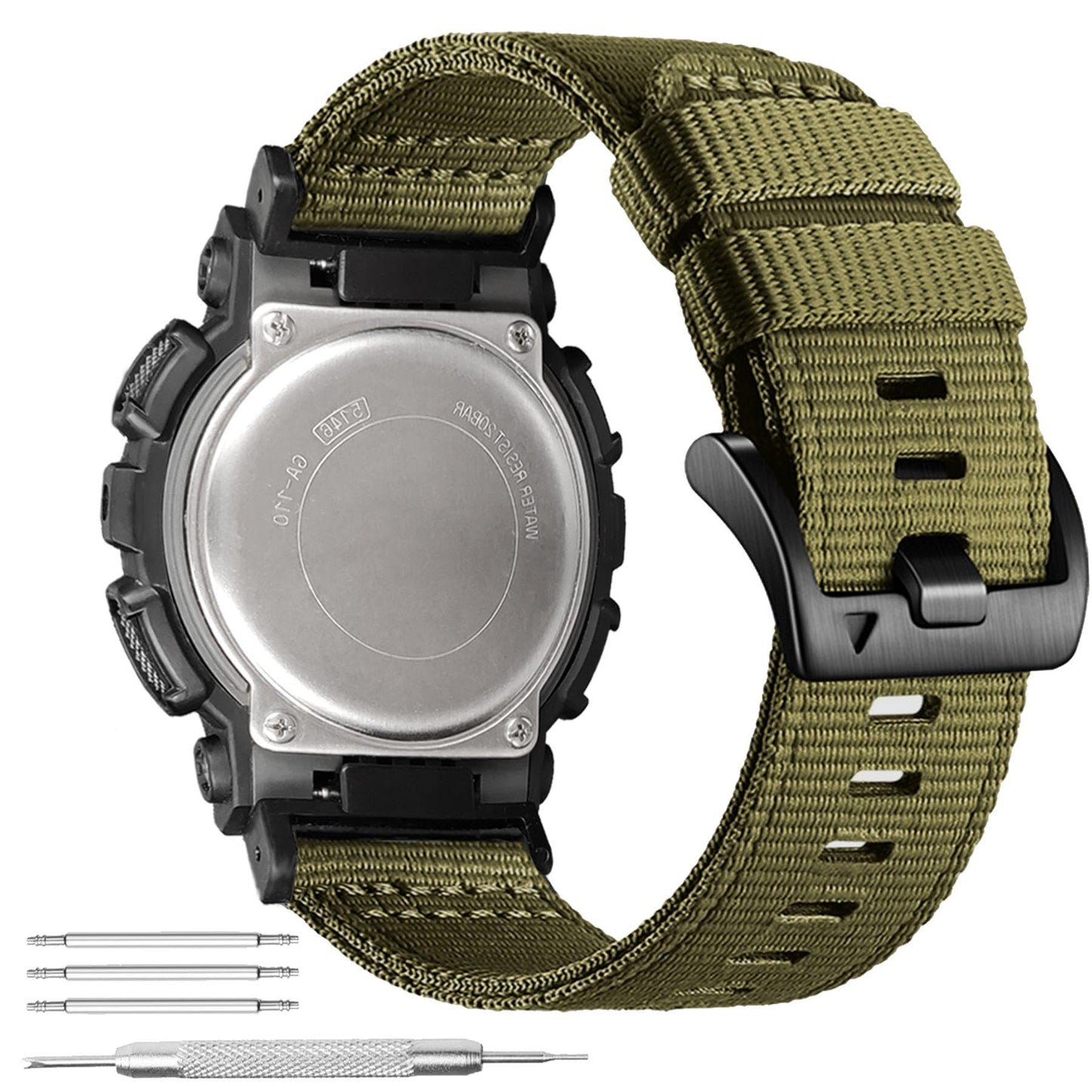 HOTAbanen Rugged Nylon Watch Band for Casio gshock DW-5600/8900, Adjustable Sports Wrist Strap for GA-100/GW-B5600/GB-5600 /GW-6900