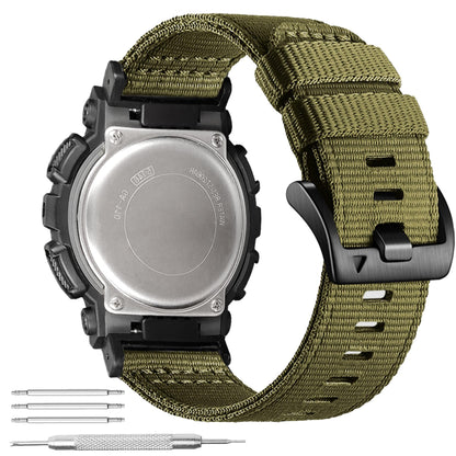 HOTAbanen Rugged Nylon Watch Band for Casio gshock DW-5600/8900, Adjustable Sports Wrist Strap for GA-100/GW-B5600/GB-5600 /GW-6900
