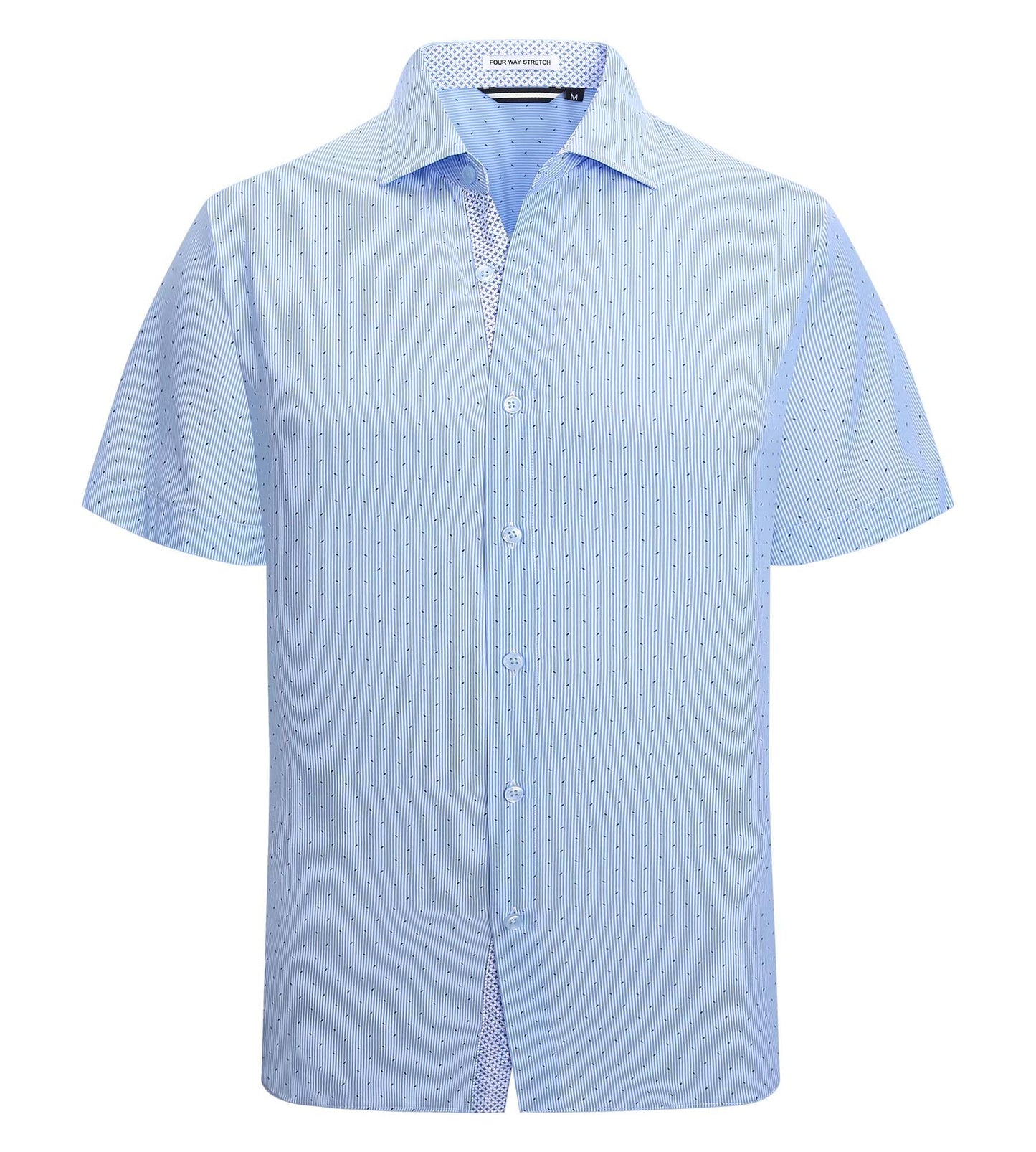 HOTAlex Vando Mens Printed Dress Shirts Easy Care Button Down Shirt | Four-way flexible weave, Inner collar & cuff contrast, Anti-wrinkle texture, Lightweight, Great present for male relatives